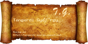 Tengerdi György névjegykártya